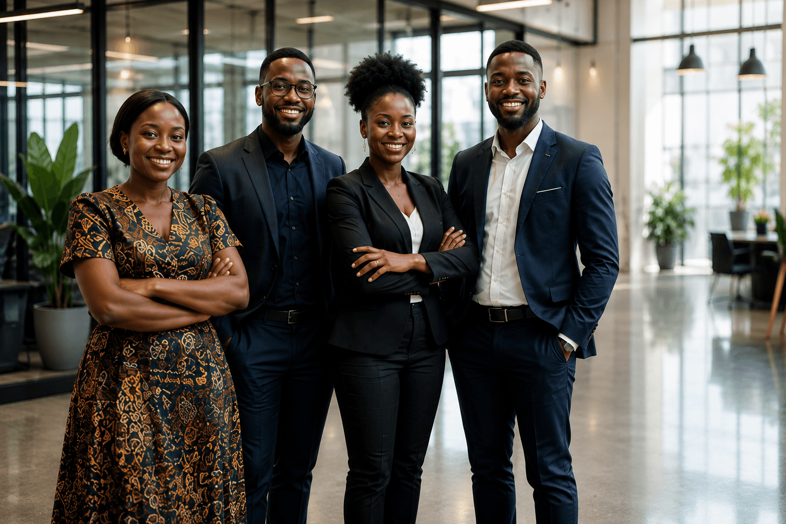 African entrepreneur presenting business plan to potential investors